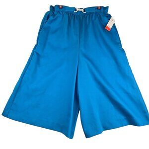 Vintage Pykettes Culotte Pants Size 8 Blue Deadstock USA Wide Leg Minimalist 80s
